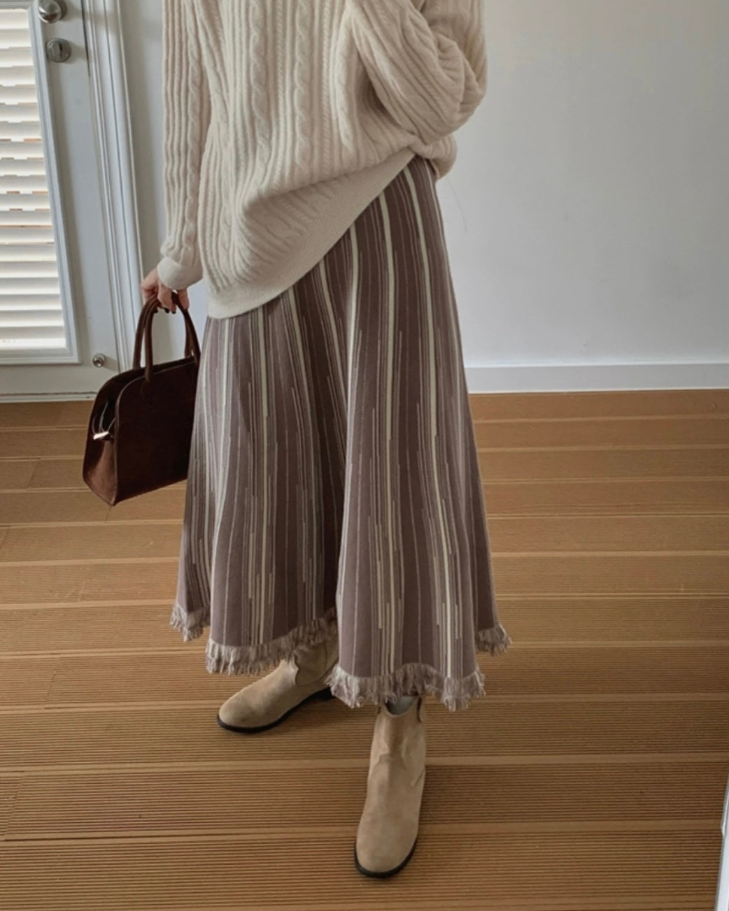 フリンジニットスカート