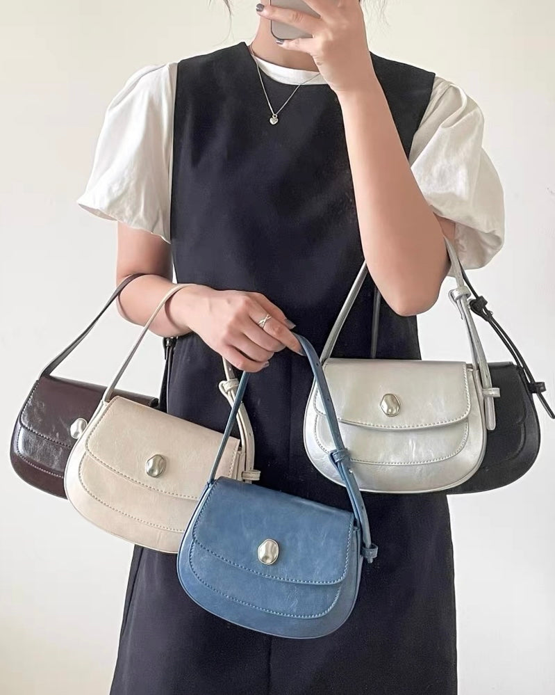 2wayシルバーポイントフラップバッグ