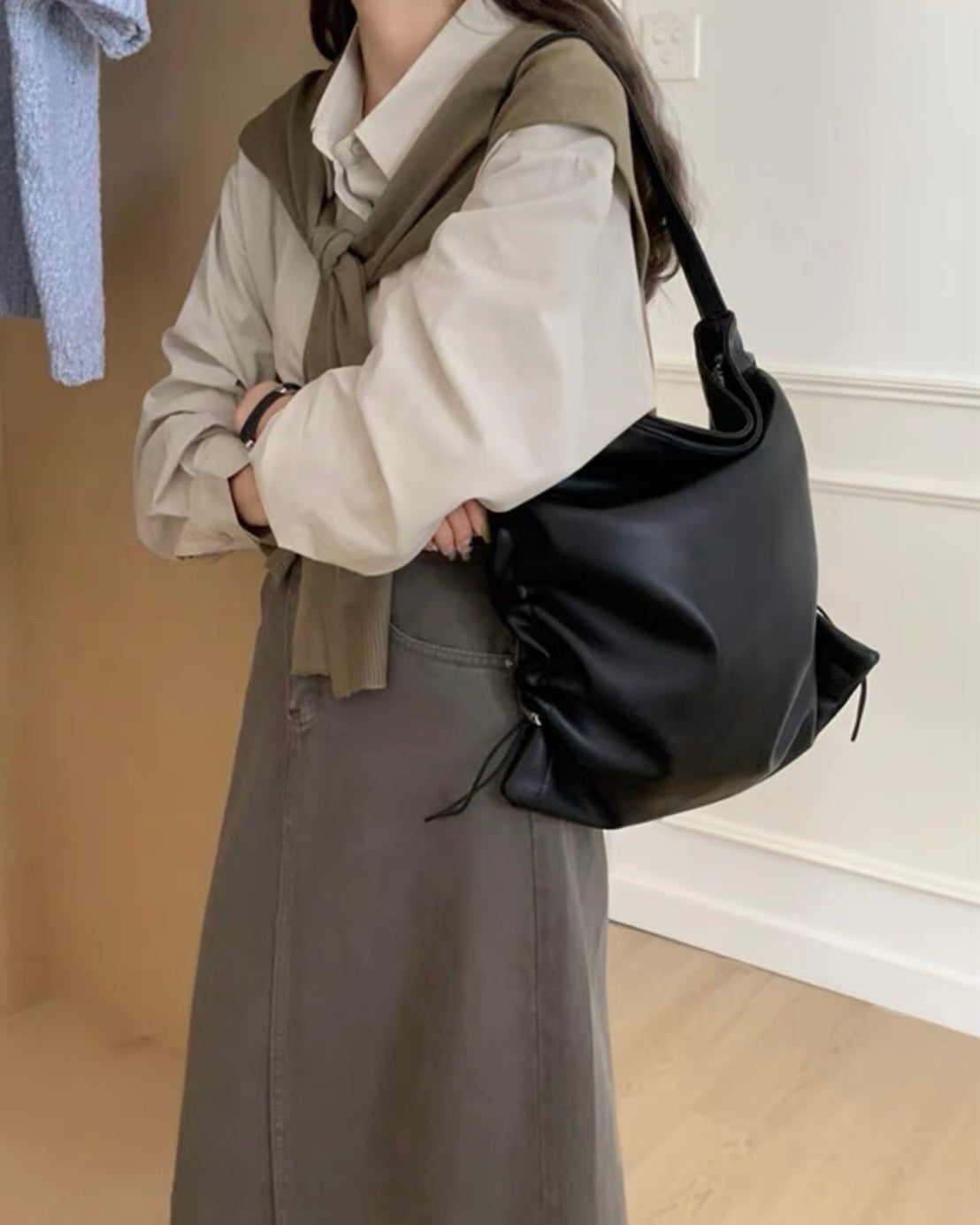サイドギャザートートバッグ