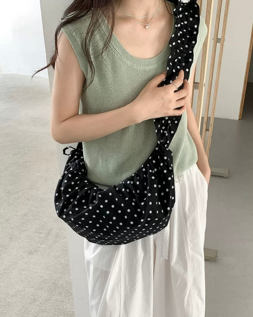 《8/1新作》ギャザーショルダードットバッグ