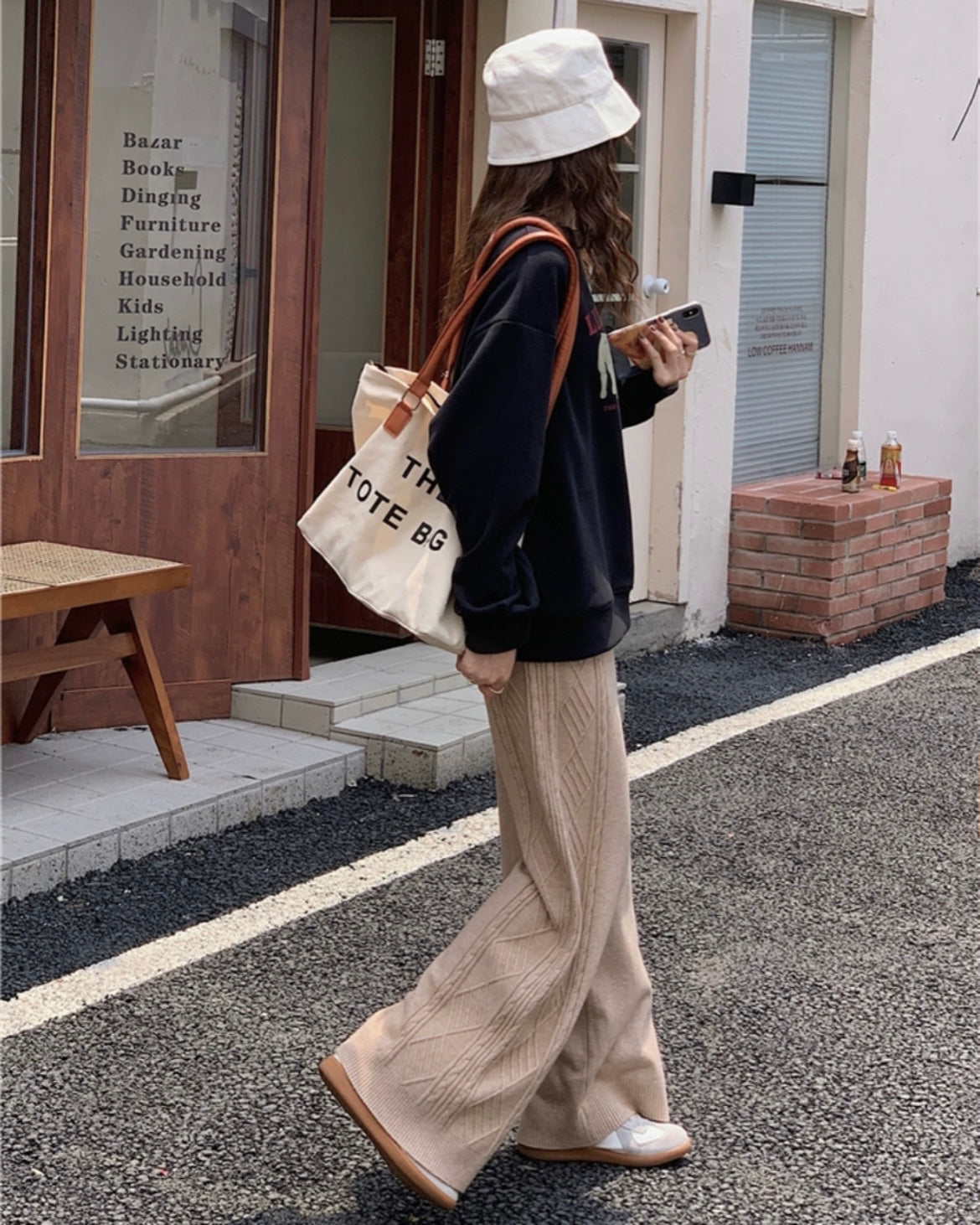 ニッティングパターンニットソーパンツ
