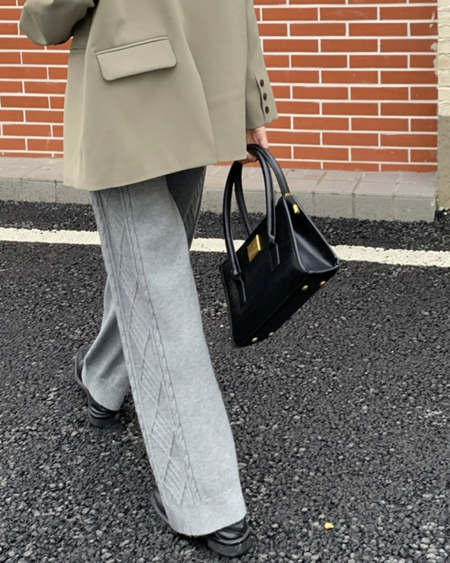 ニッティングパターンニットソーパンツ