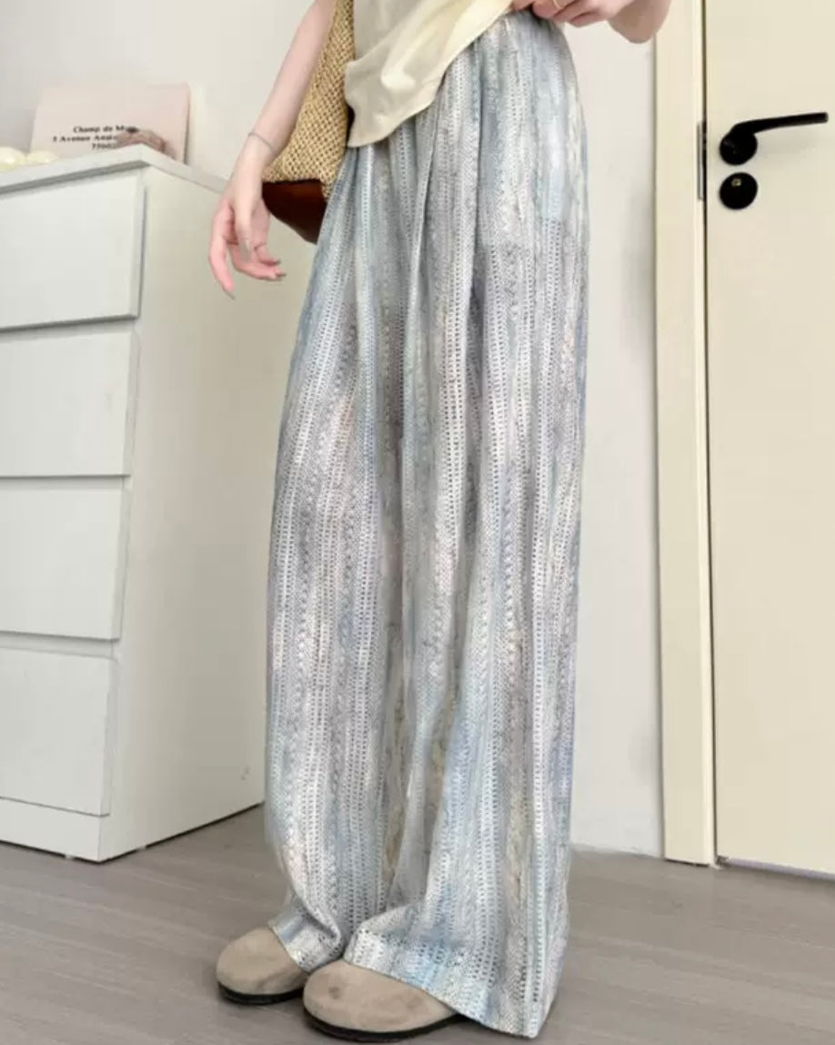 グラデーションパターン透かしパンツ