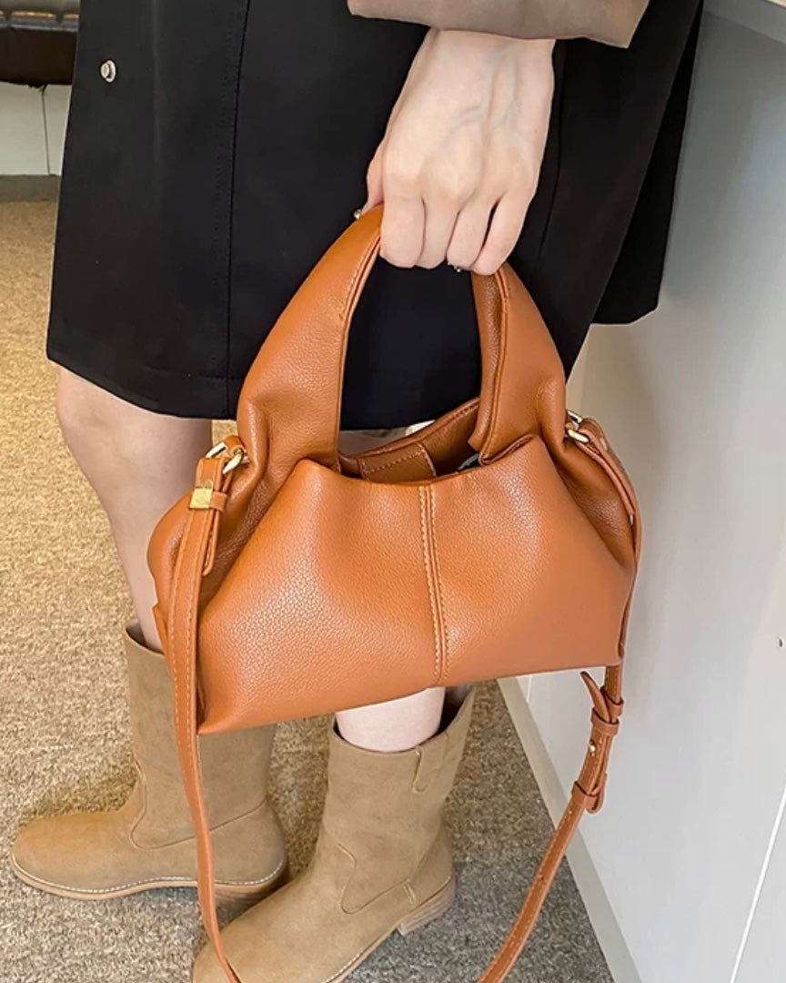 2wayタックレザーショルダーバッグ