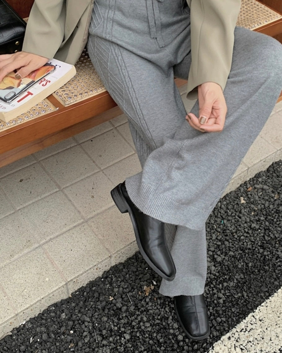 ニッティングパターンニットソーパンツ