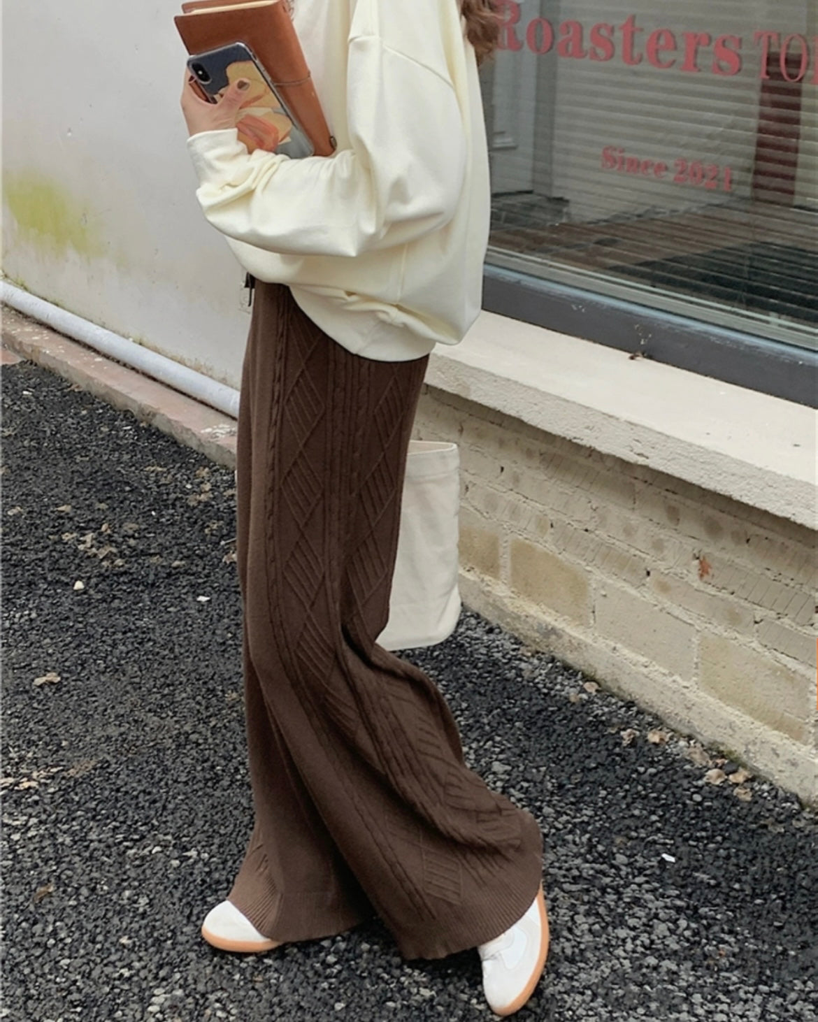 ニッティングパターンニットソーパンツ