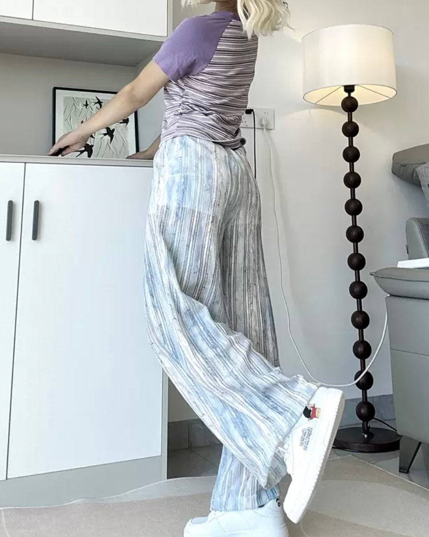 グラデーションパターン透かしパンツ