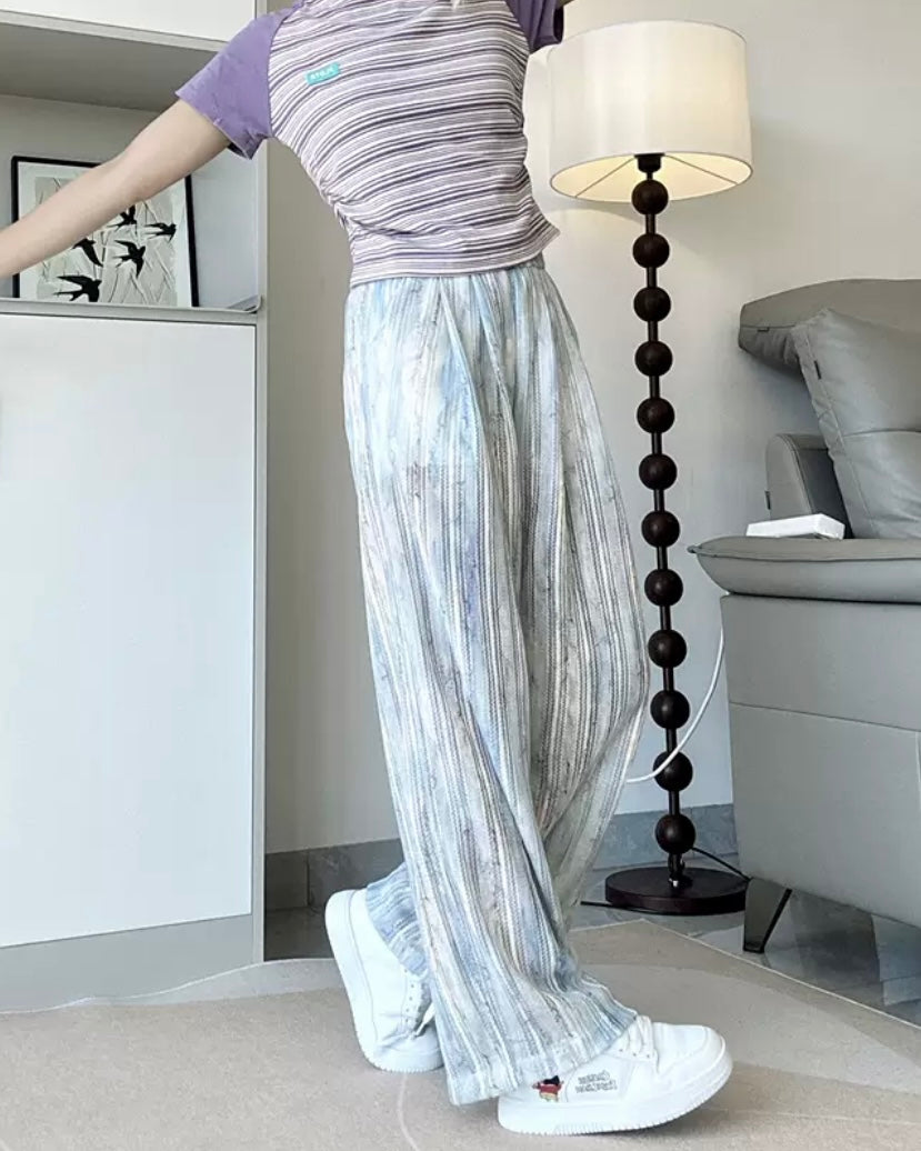 グラデーションパターン透かしパンツ