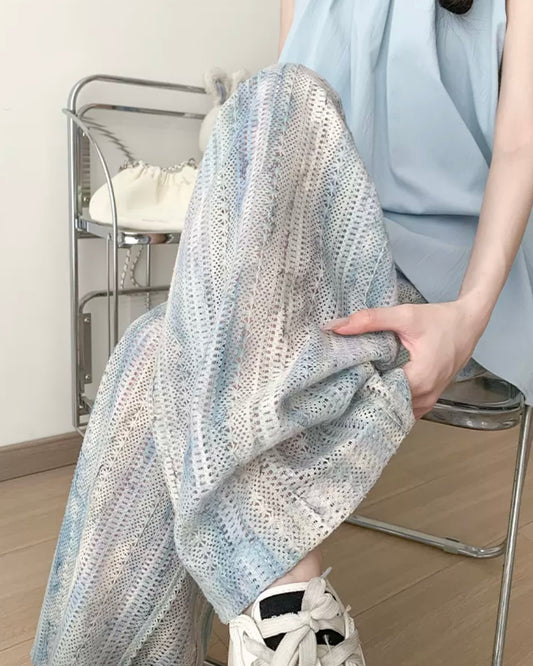 グラデーションパターン透かしパンツ