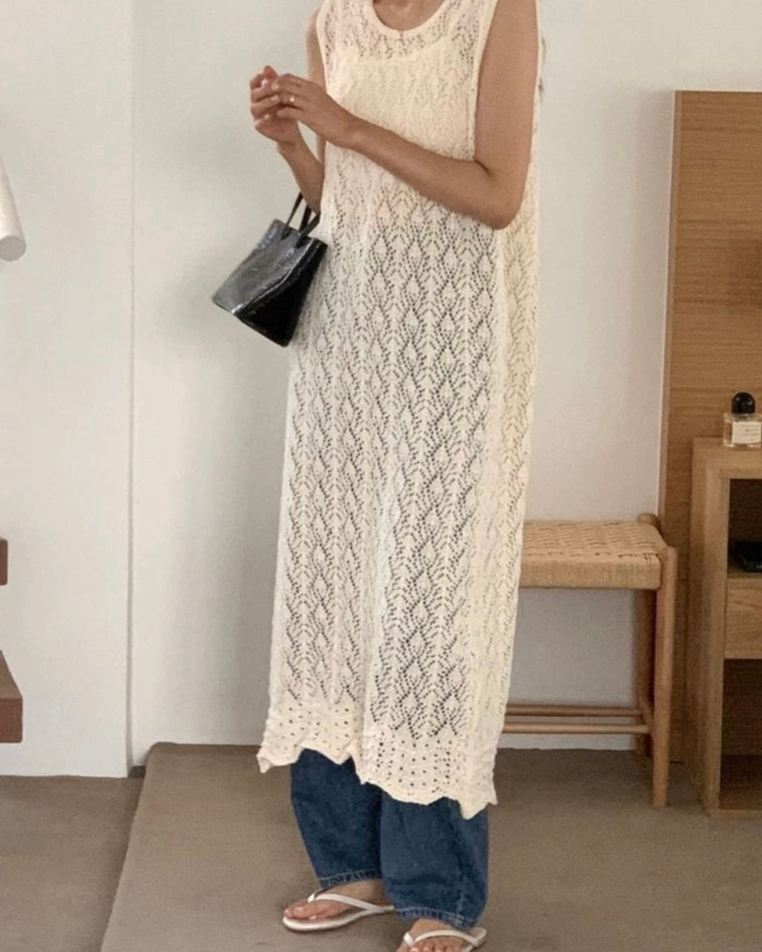 2WAYセンタースリットニットワンピース