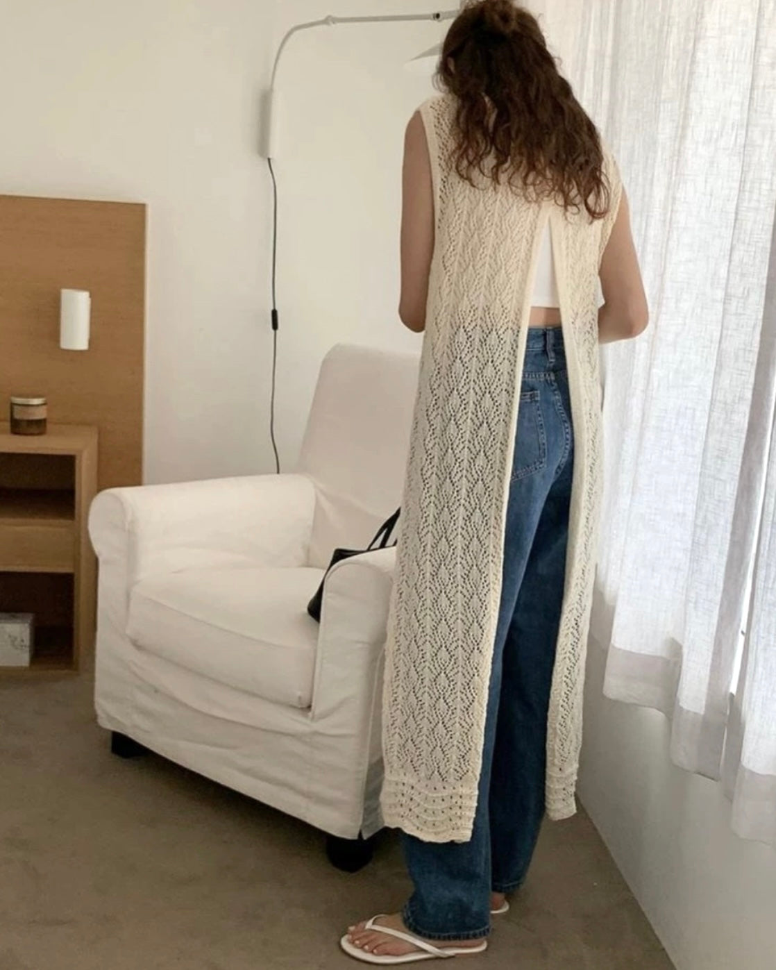 2WAYセンタースリットニットワンピース