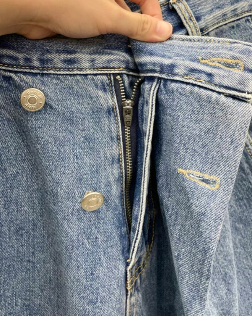ウエストアシメデニムパンツ