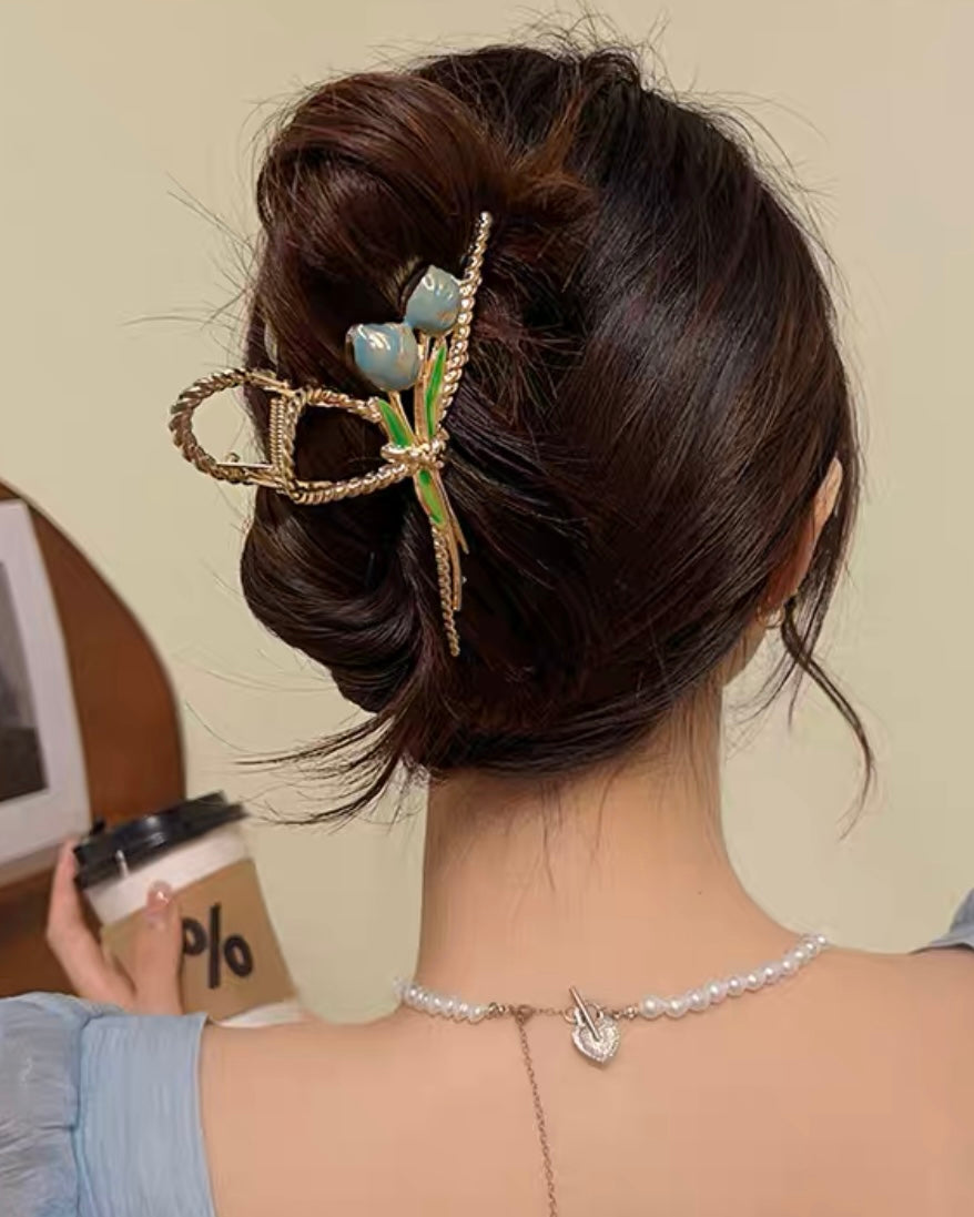 チューリップメタルヘアクリップ