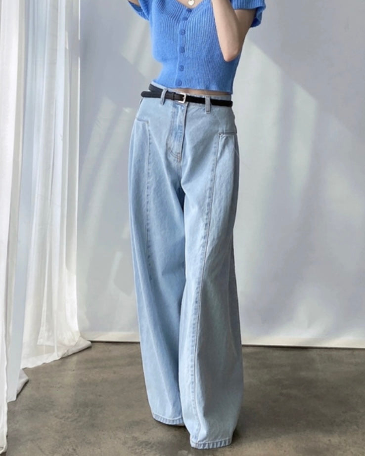 サイドタックワイドデニムパンツ