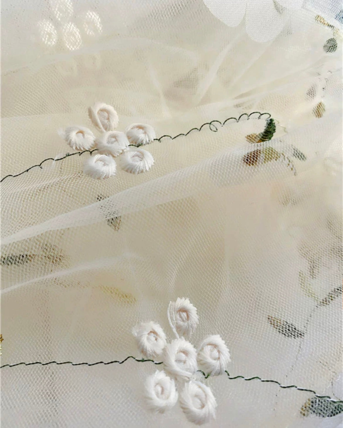 立体フラワー刺繍チュールバッグ