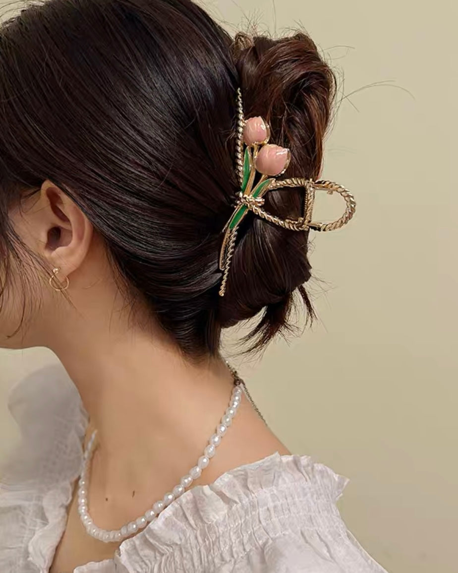 チューリップメタルヘアクリップ