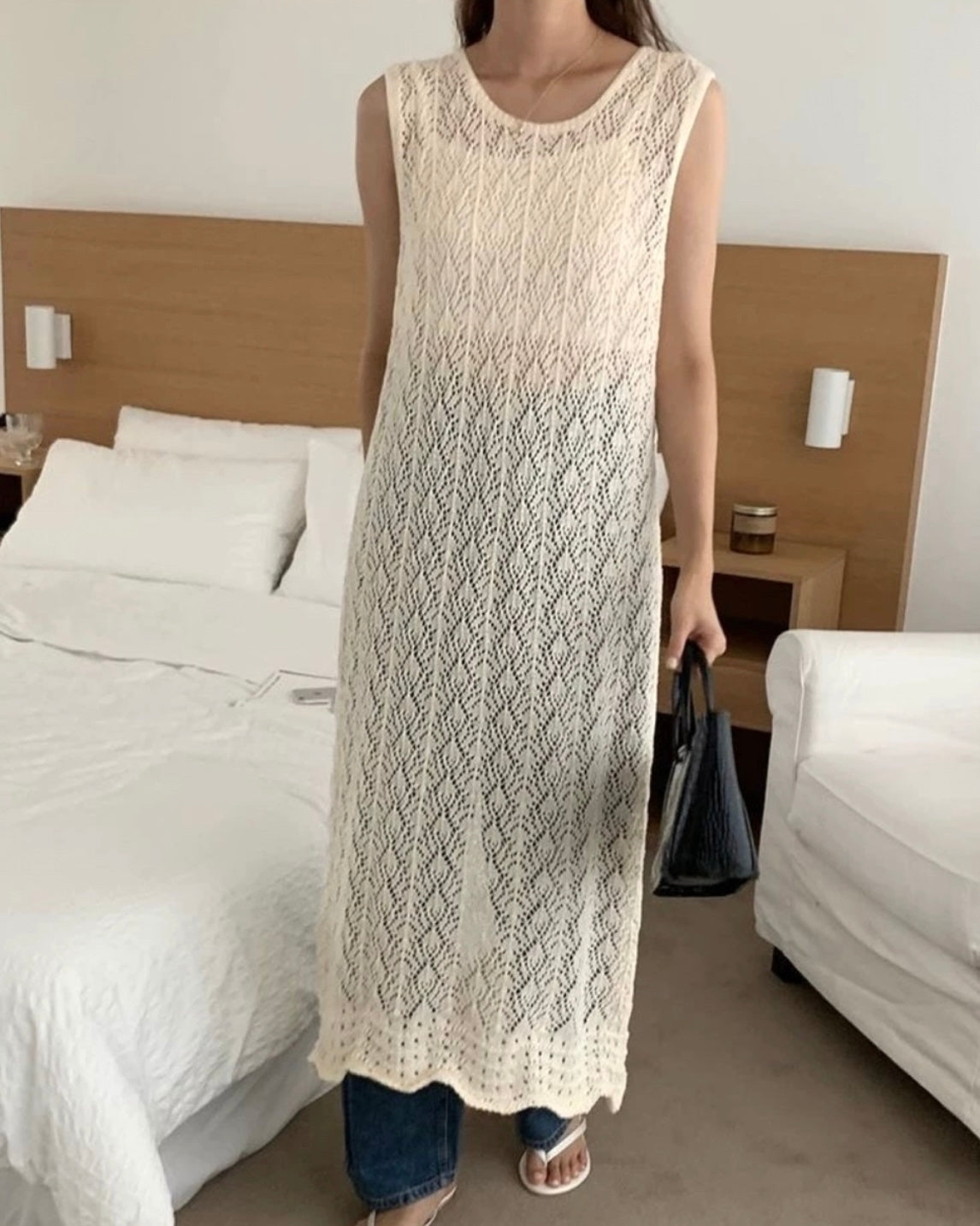 2WAYセンタースリットニットワンピース