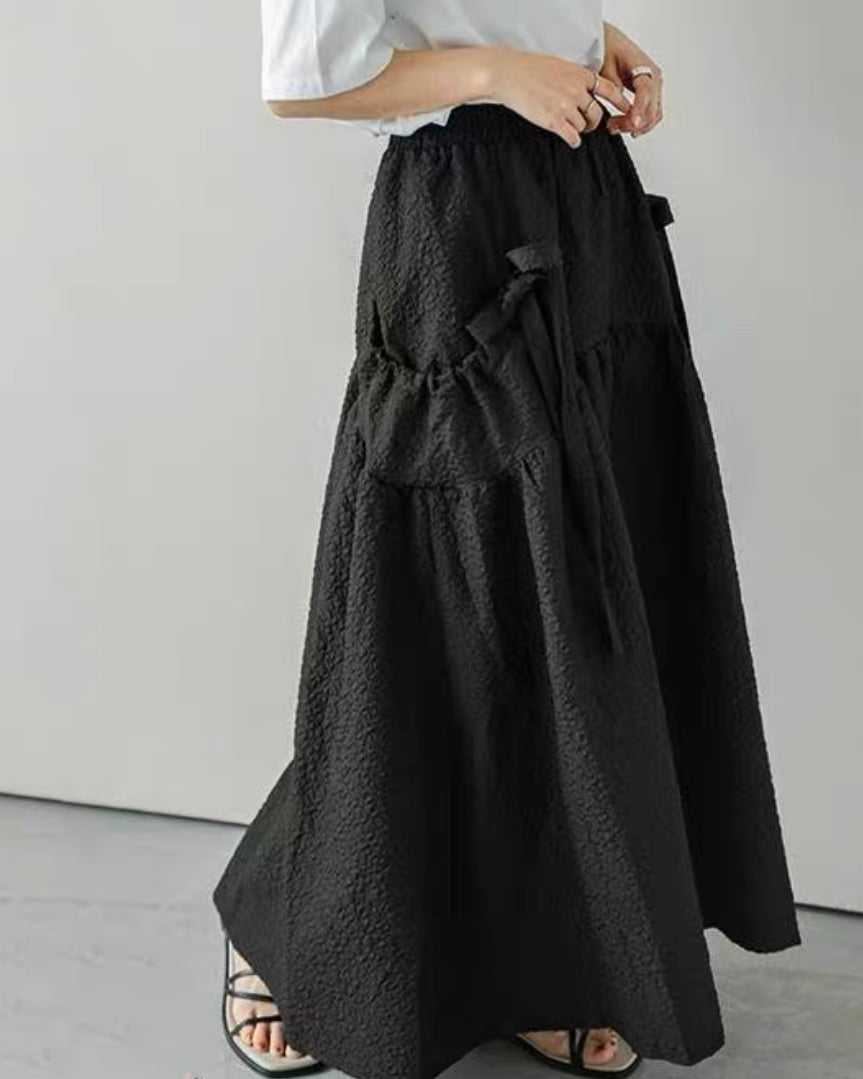 サイドリボンギャザースカート