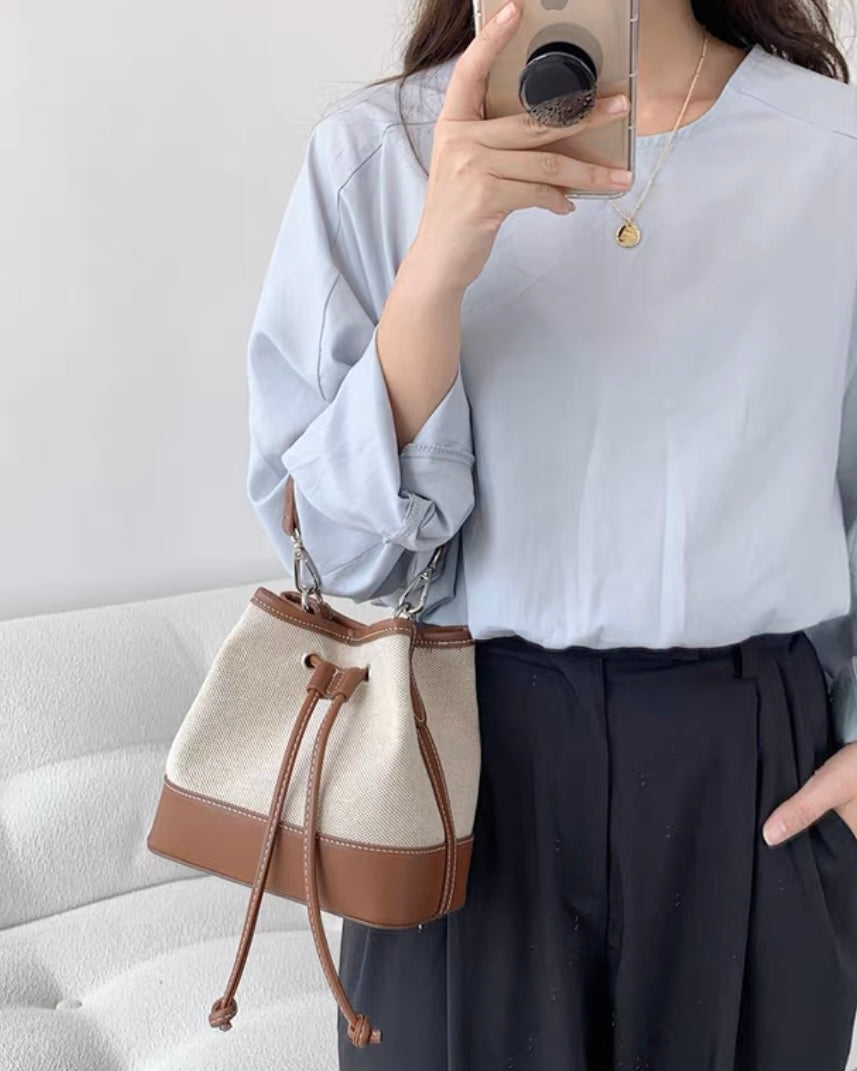 2wayレザーコラボバイカラーバッグ
