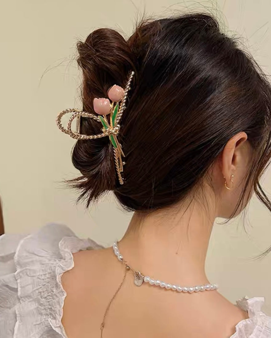 チューリップメタルヘアクリップ