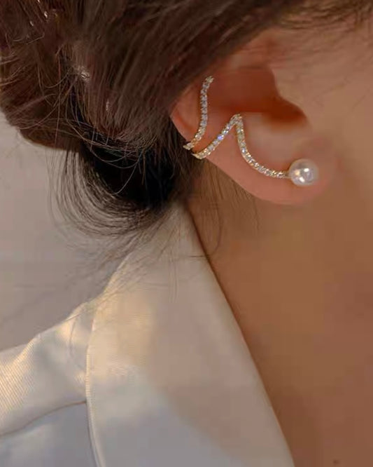 ストーンラインイヤーカフピアス