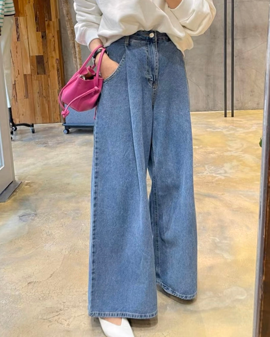 ウエストタックデニムパンツ