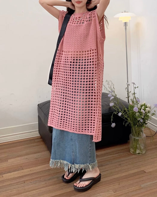 メッシュニットワンピース