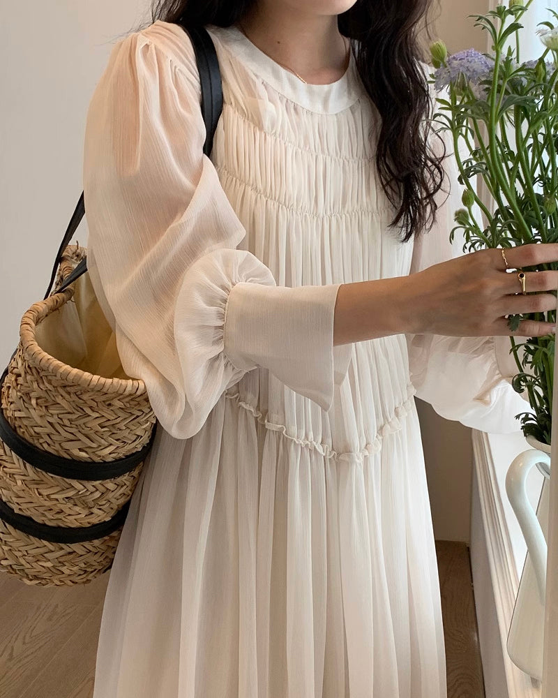 《9/15新作》シャーリングシアーワンピース