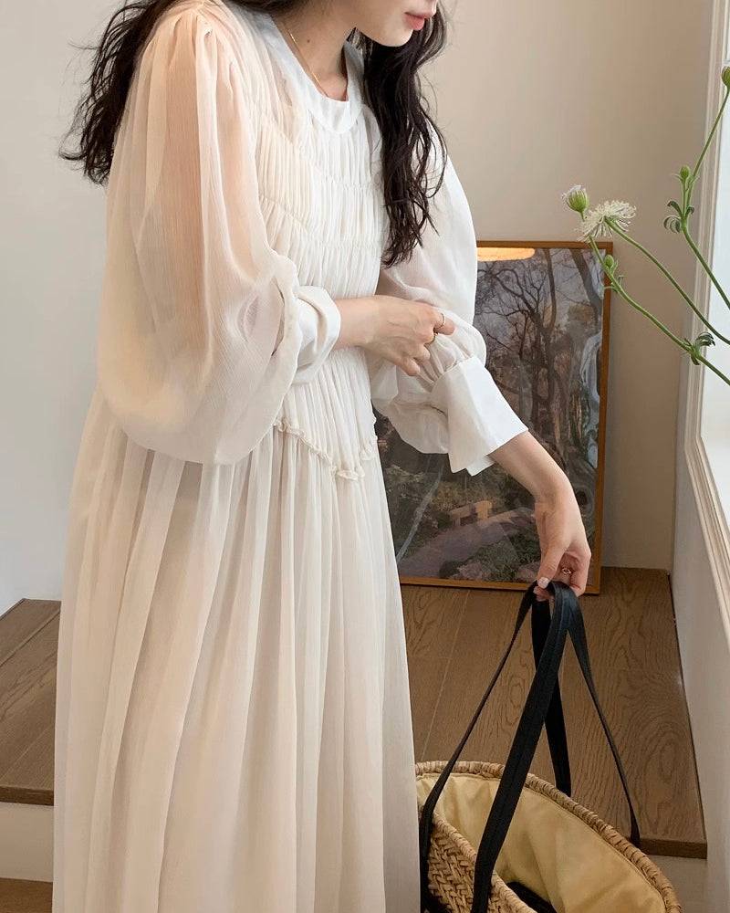 《9/15新作》シャーリングシアーワンピース