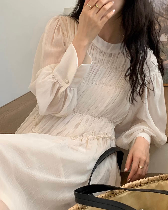 《9/15新作》シャーリングシアーワンピース