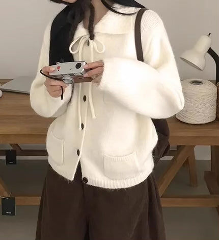 《10/17新作》リボンニットカーディガン