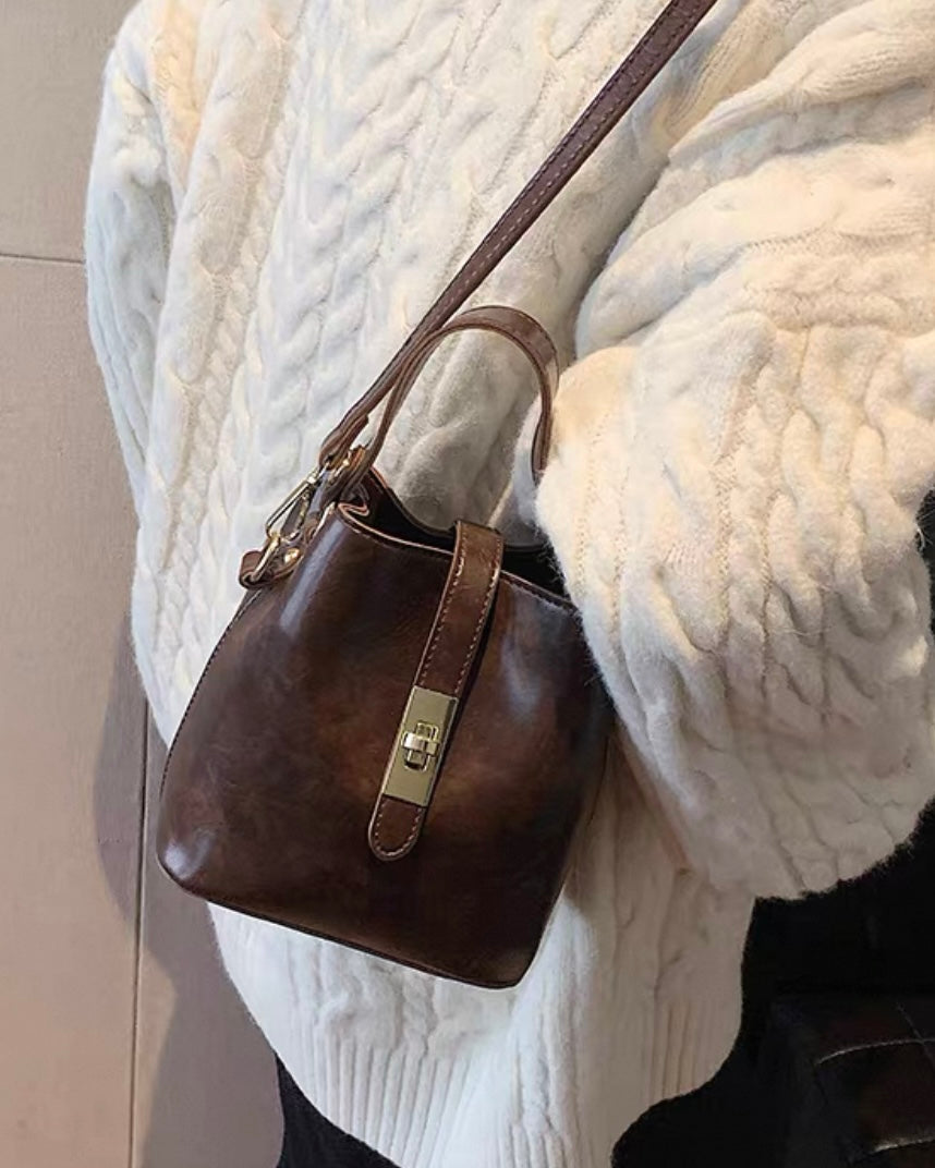 《11/14新作》2wayヴィンテージルックバケツバッグ