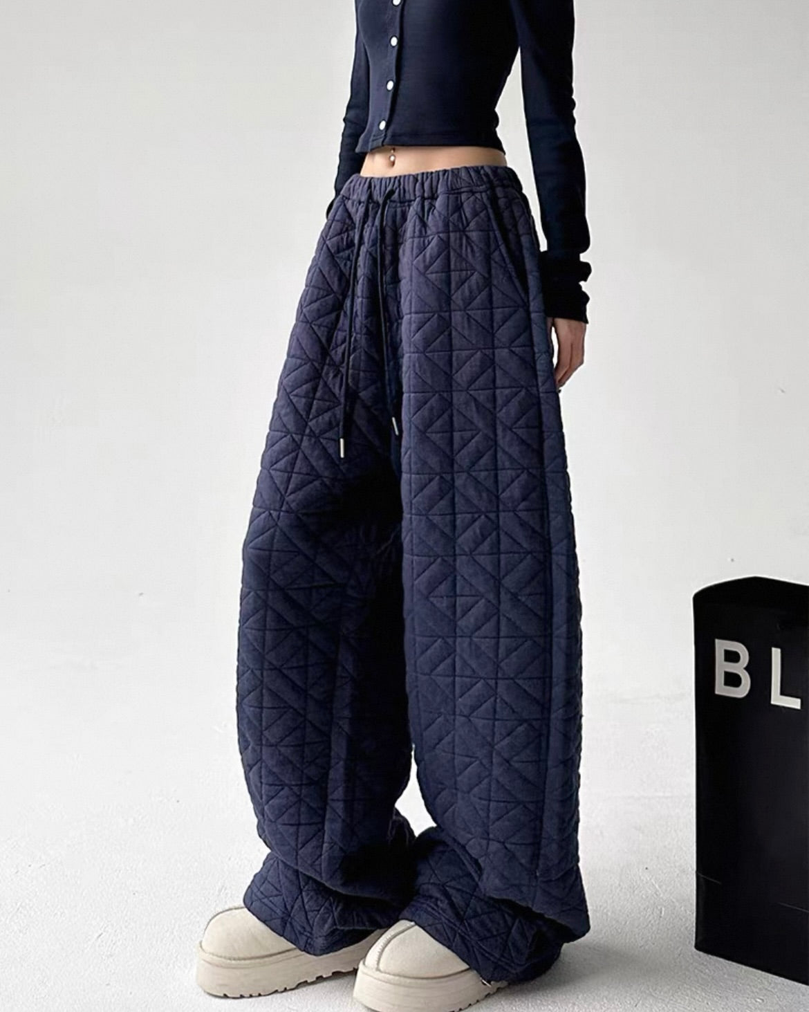 《11/14新作》キルティングウォームパンツ