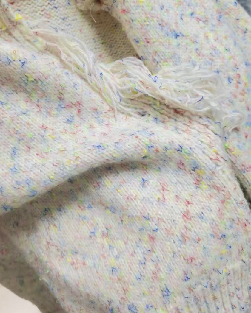 カラーネップフリンジニットスカート【セットアップ可】