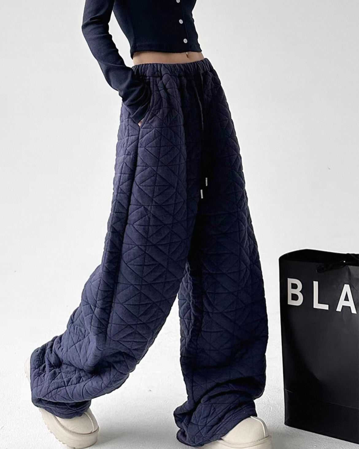 《11/14新作》キルティングウォームパンツ