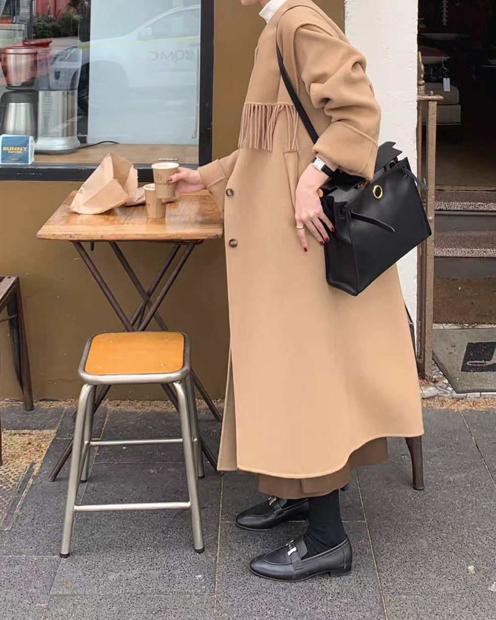 《10/27新作》フリンジカラーロングコート