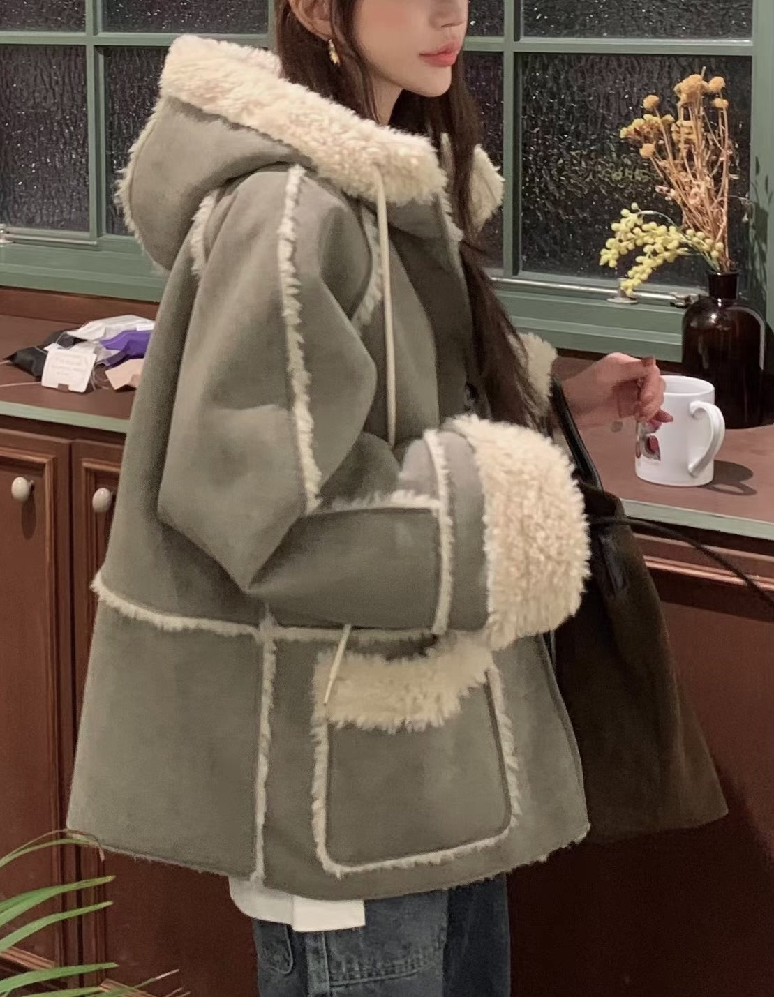 《11/7新作》フェイクムートンボアジャケット