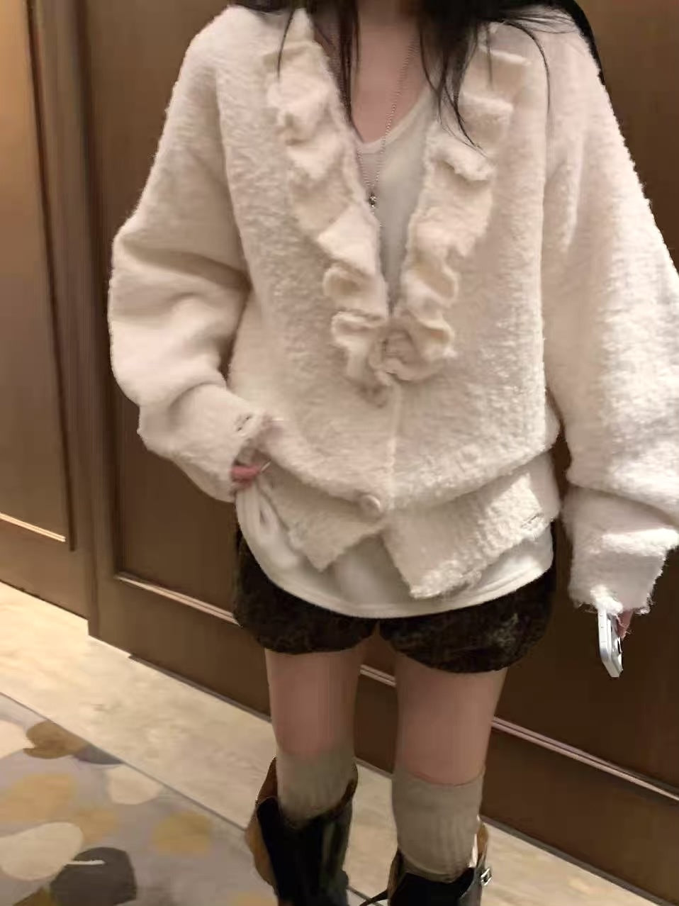 《11/28新作》フリルニットカーディガン