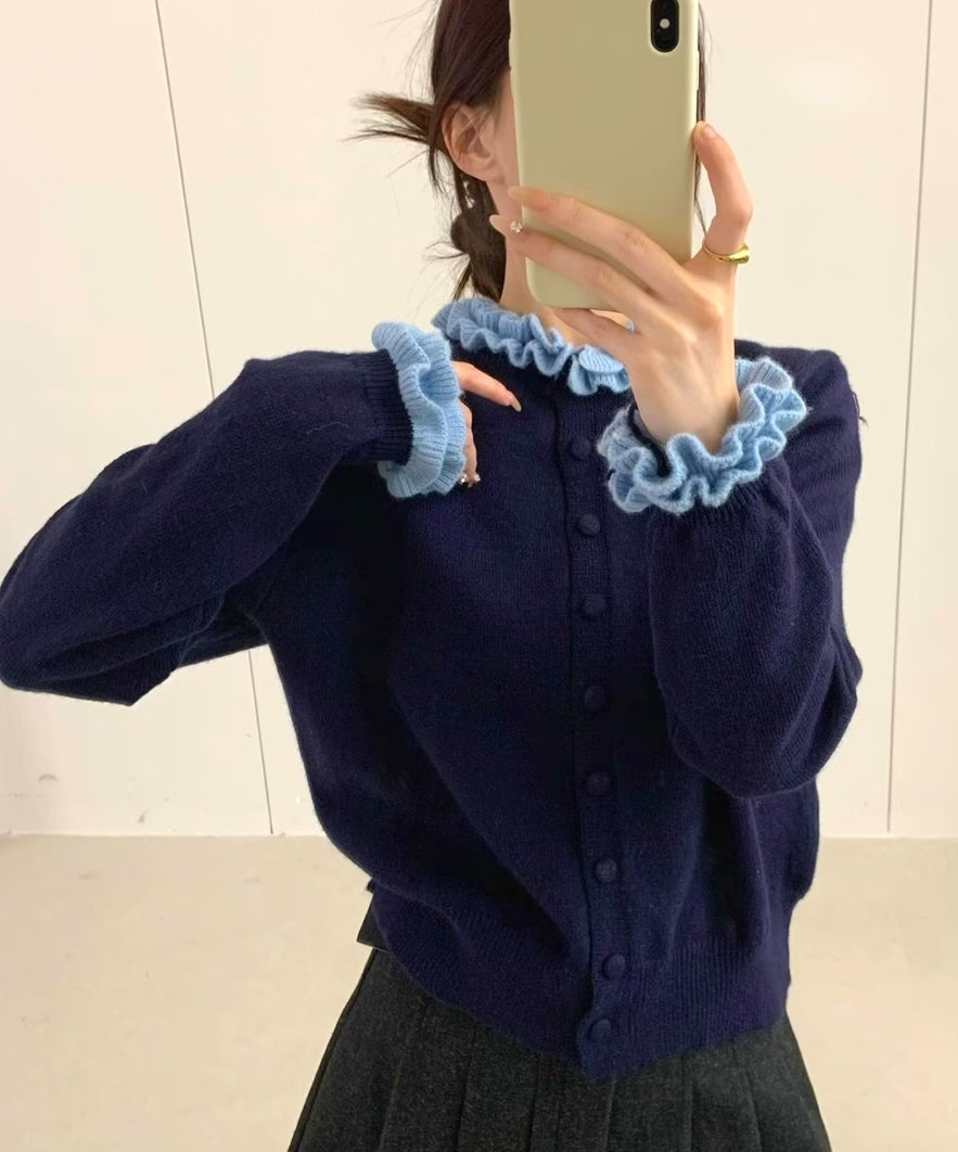 《11/7新作》フリルニットカーディガン
