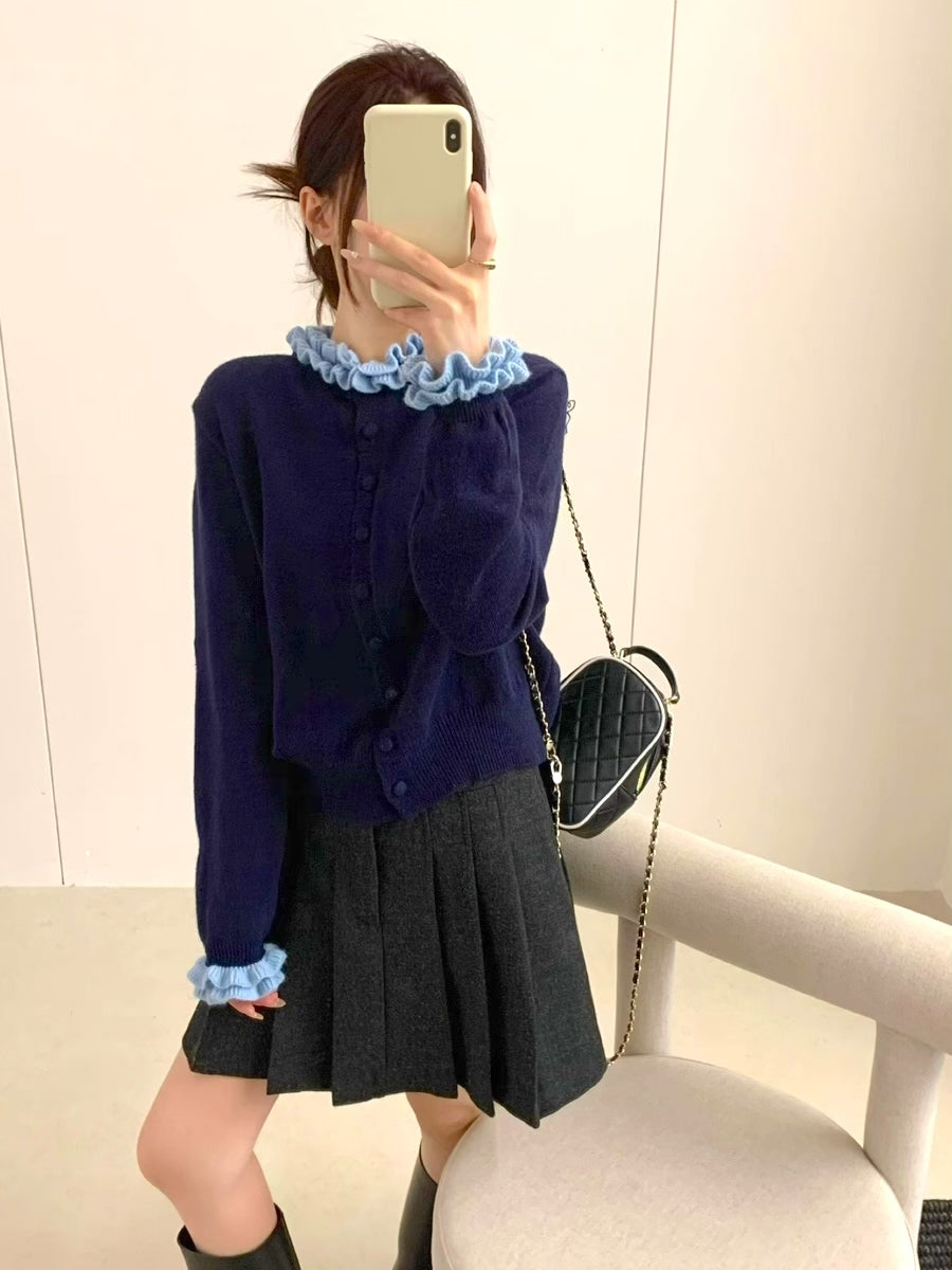 《11/7新作》フリルニットカーディガン