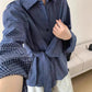 チェックシャツブラウス