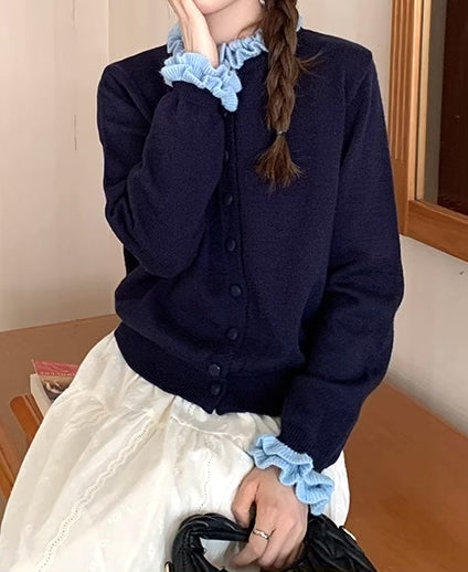 《11/7新作》フリルニットカーディガン