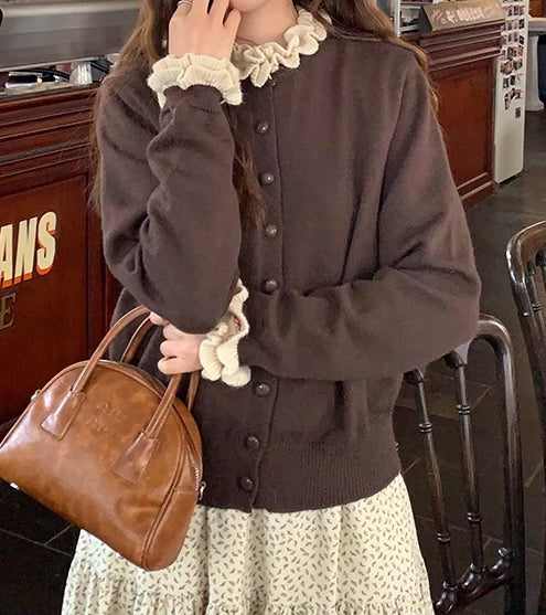 《11/7新作》フリルニットカーディガン