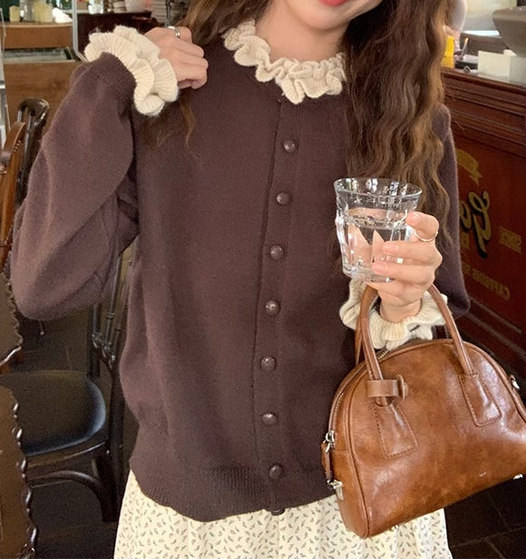 《11/7新作》フリルニットカーディガン