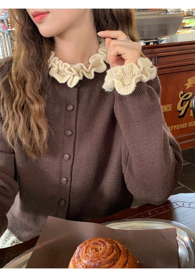 《11/7新作》フリルニットカーディガン