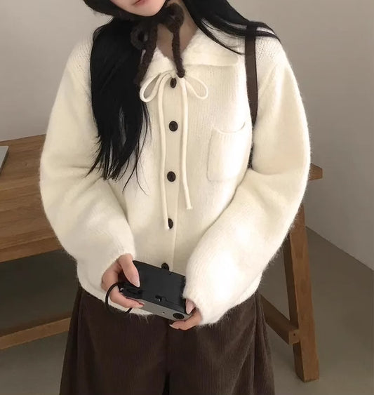 《10/17新作》リボンニットカーディガン