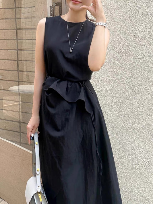 ラップデザインノースリーブワンピース