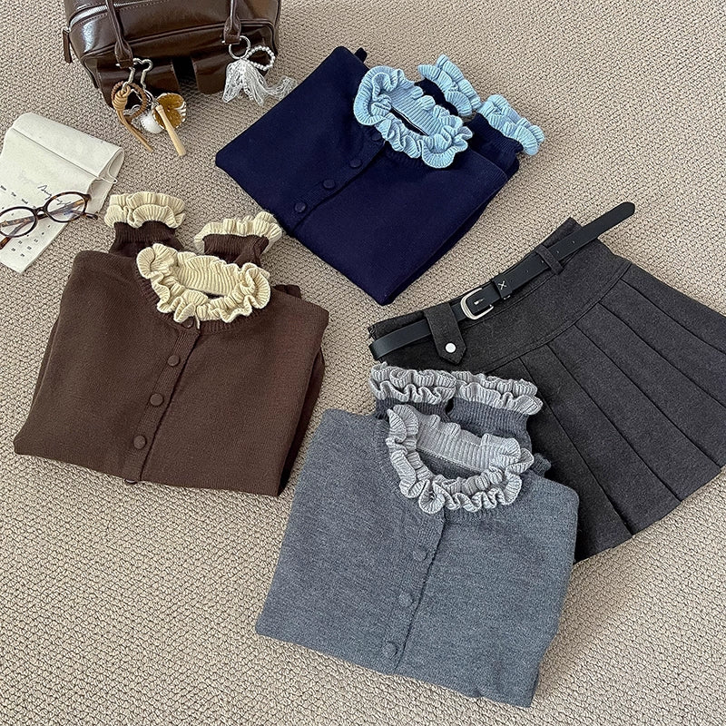 《11/7新作》フリルニットカーディガン